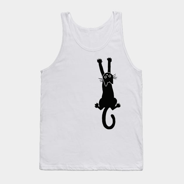 Black Cat Hanging on shoulder Tank Top by fikriamrullah